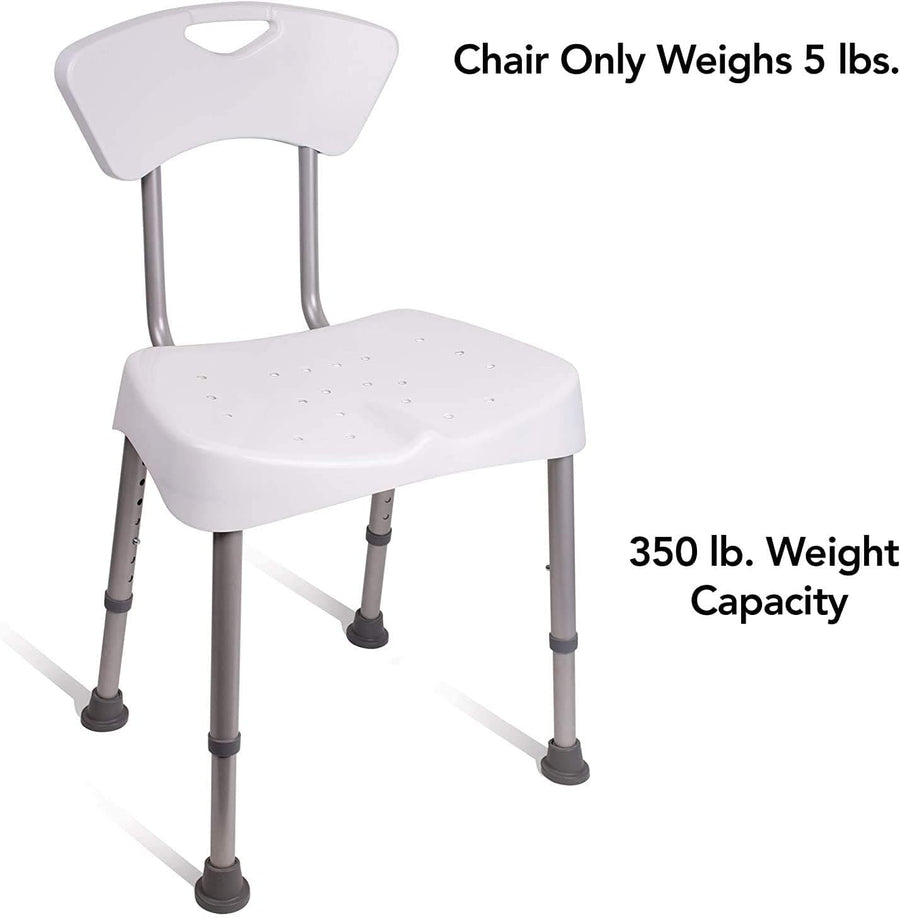 Carex Shower Chair and Bath Seat With Back For Elderly, Handicap, and Disabled