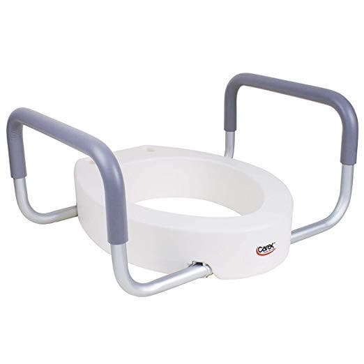 Carex Raised Toilet Seat With Handles - For Elongated Toilets - Adds 3.5 Inches