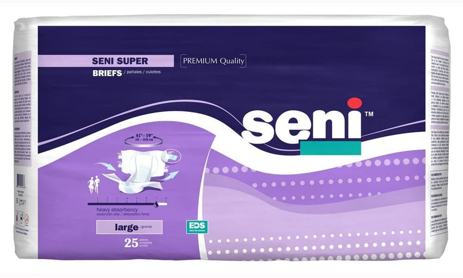 Seni Super Premium Quality Unisex Briefs - Heavy Absorbency - Case of 75