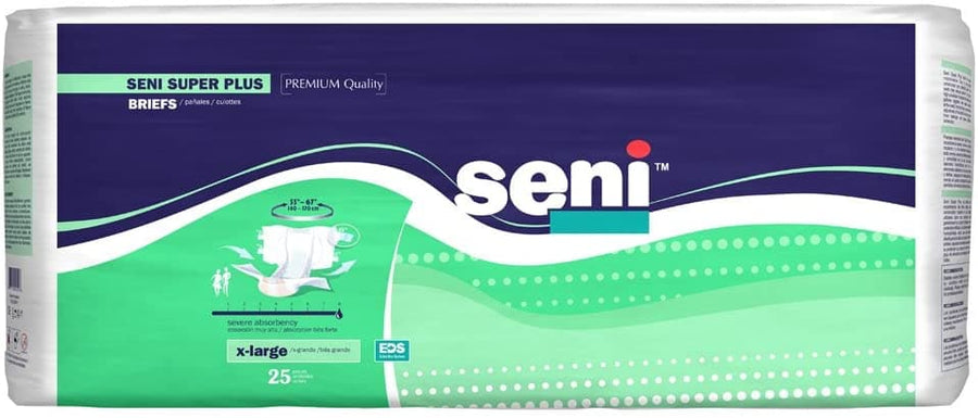Seni Super Plus Premium Quality Unisex Briefs- Heavy Absorbency - Case of 75