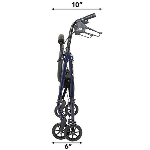Carex Steel Rollator Rolling Walker with Seat and Back Support