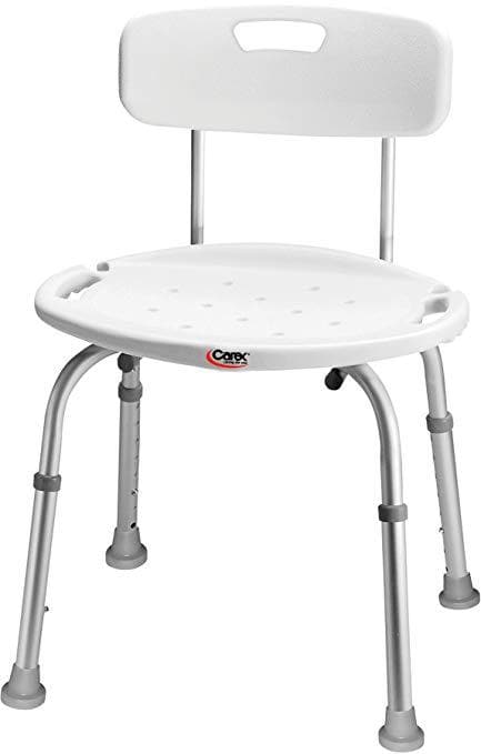 Carex Bath and Shower Seat with Back- Lightweight & Height Adjustable