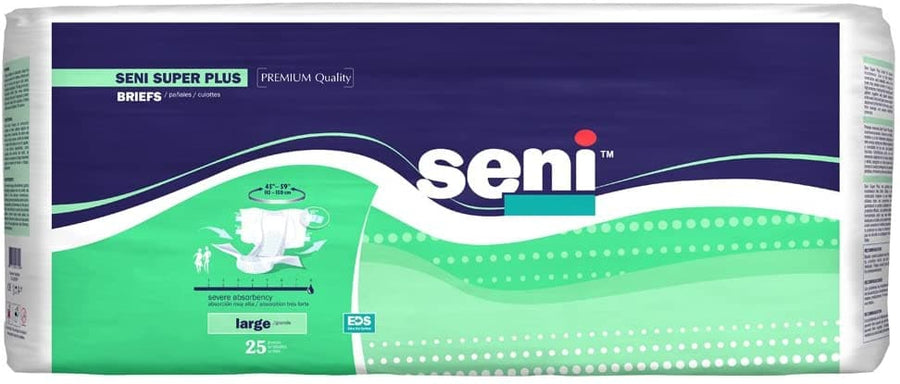 Seni Super Plus Premium Quality Unisex Briefs- Heavy Absorbency - Case of 75