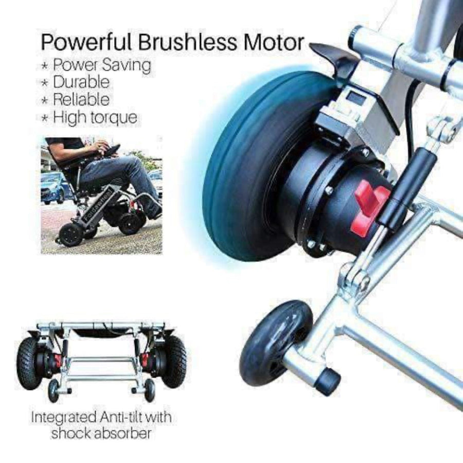 Foldawheel Electric Extreme Lightweight Folding Power Chair - Only 46 lbs
