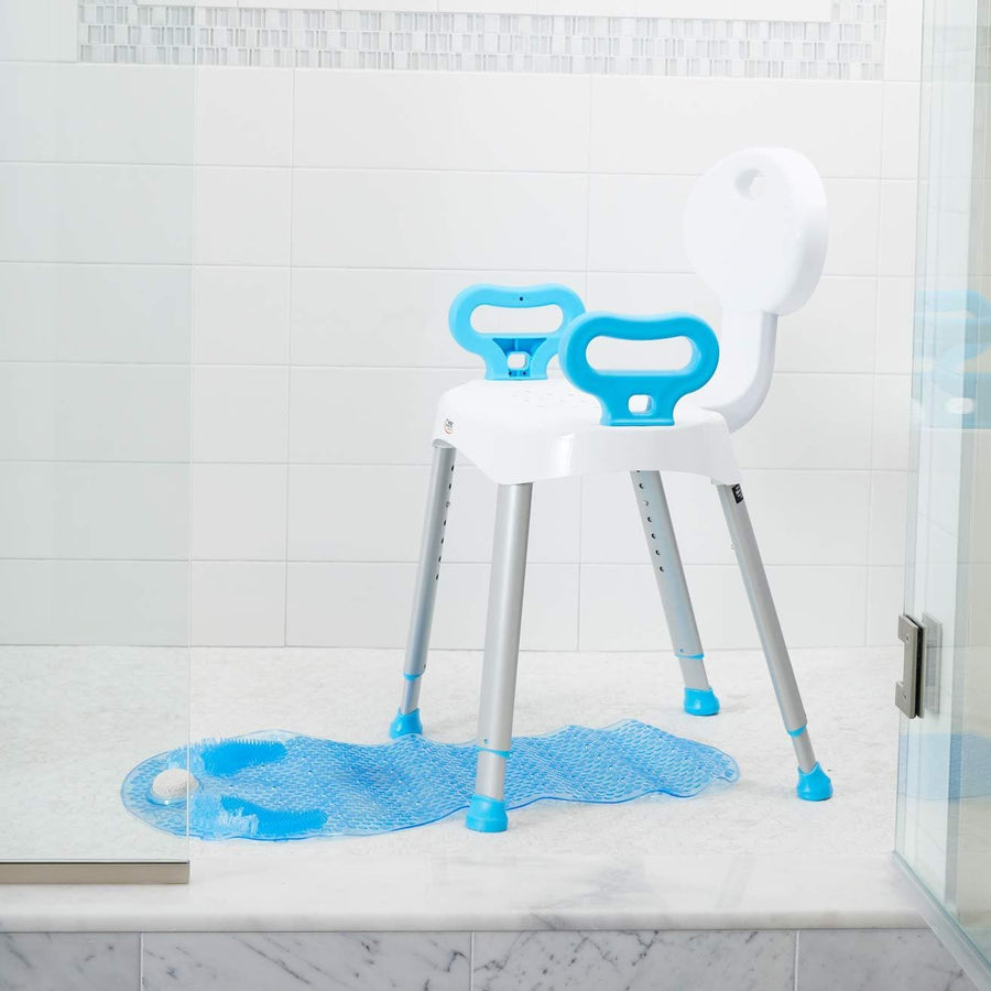 Carex Folding Portable Premium Shower Chair with Backrest & Handles