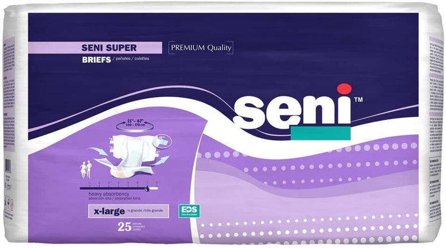 Seni Super Premium Quality Unisex Briefs - Heavy Absorbency - Case of 75