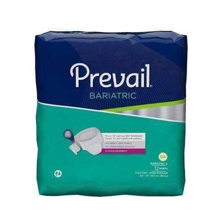 Prevail Unisex Bariatric Incontinence Adult Briefs with Breathable Zones
