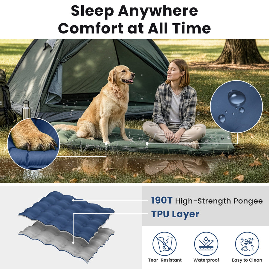 KingCamp DELUXE 12 Air Mattress with Built-in Foot Pump