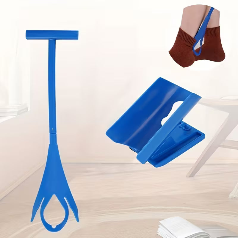 Sock Aid with Support Base, Rigid Plastic Sock Helper