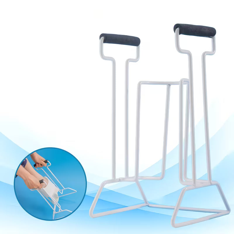Metal Frame Sock Aid, Foam Grip Handles, 14" Tall