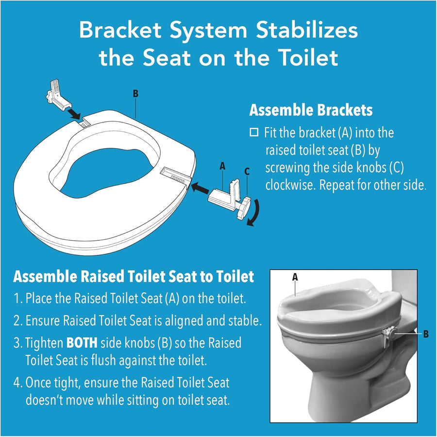 Carex Safe-Lock 2-inch Raised Toilet Seat