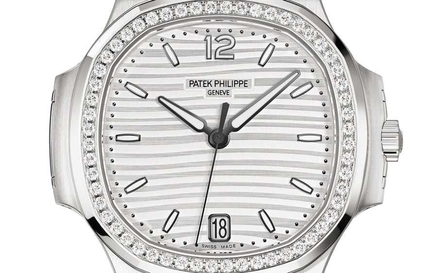 Nautilus Ladies Automatic Watch, Stainless Steel and Diamonds, 35,2mm, Ref# 7118/1200A-010