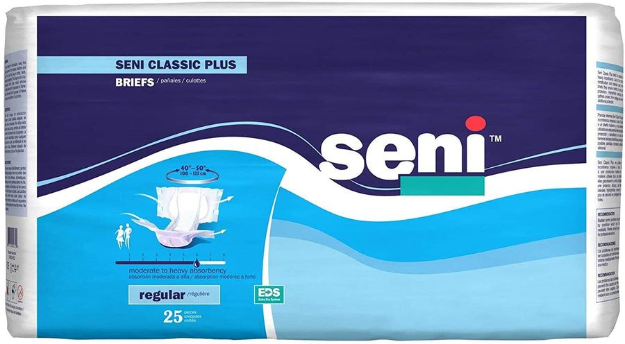 Seni Classic Plus Unisex Briefs - Heavy Absorbency - Case of 100
