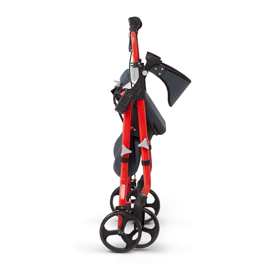 Medline Premium Empower Rollator Walker with Microban Antimicrobial Protection, Seat, Comfort Handles and Thick Backrest