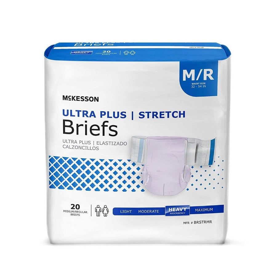 Mckesson Ultra Plus Stretch Tab Closure Unisex Briefs - Heavy Absorbency
