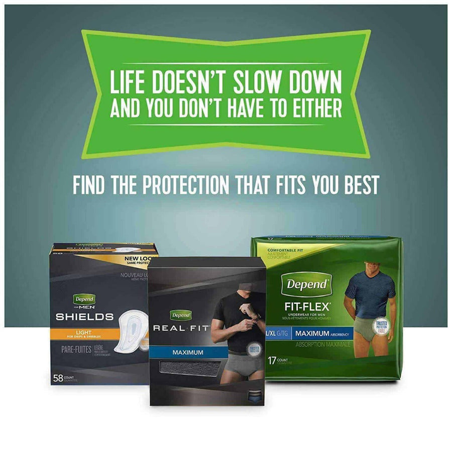 Depend Incontinence Men Guards Maximum Absorbency For Bladder Control - Case of 104
