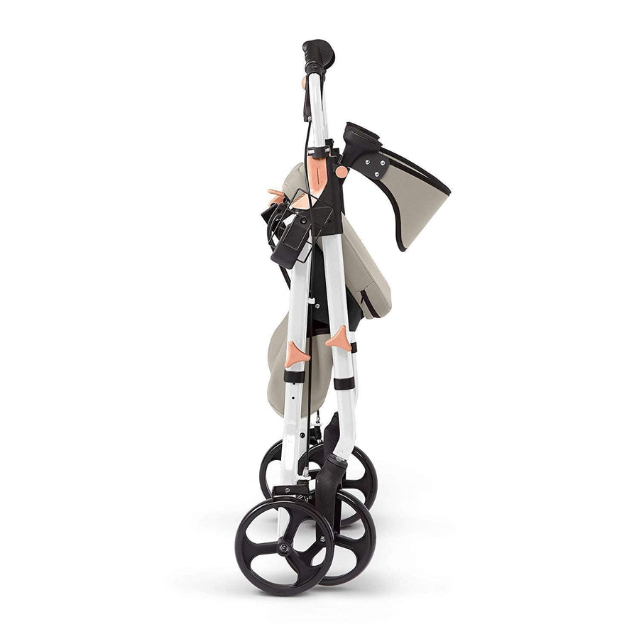 Medline Premium Empower Rollator Walker with Microban Antimicrobial Protection, Seat, Comfort Handles and Thick Backrest