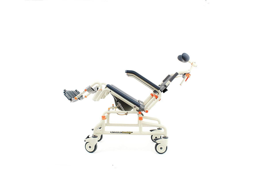 ShowerBuddy Roll-in Shower Chair with Tilt and Removable Commode System