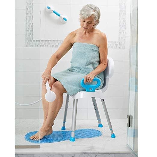 Carex Folding Portable Premium Shower Chair with Backrest & Handles