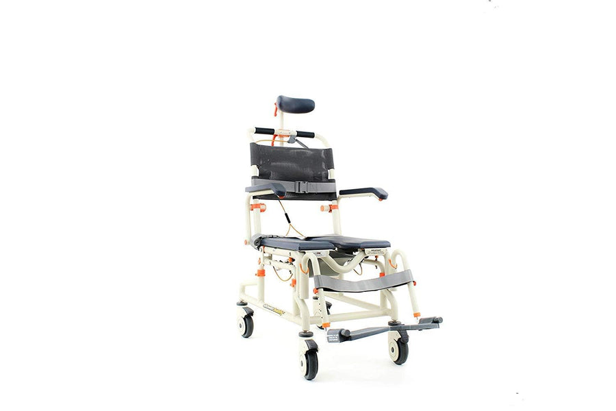 ShowerBuddy Roll-in Shower Chair with Tilt and Removable Commode System