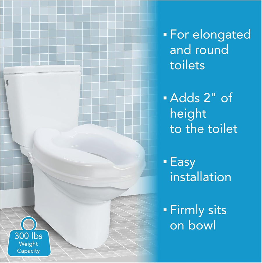 Carex Safe-Lock 2-inch Raised Toilet Seat