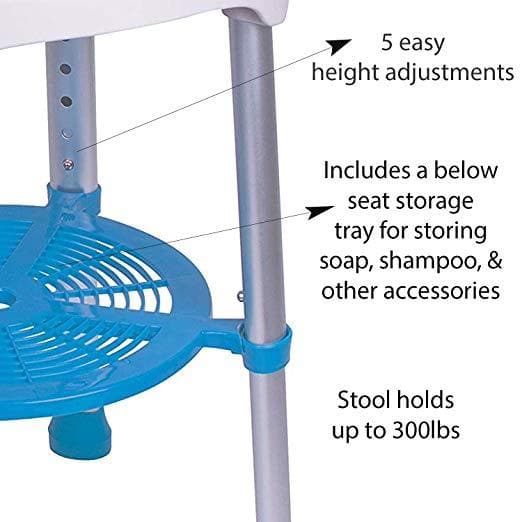 Carex EZ Swivel Shower Stool - Rotates 360 Degrees
