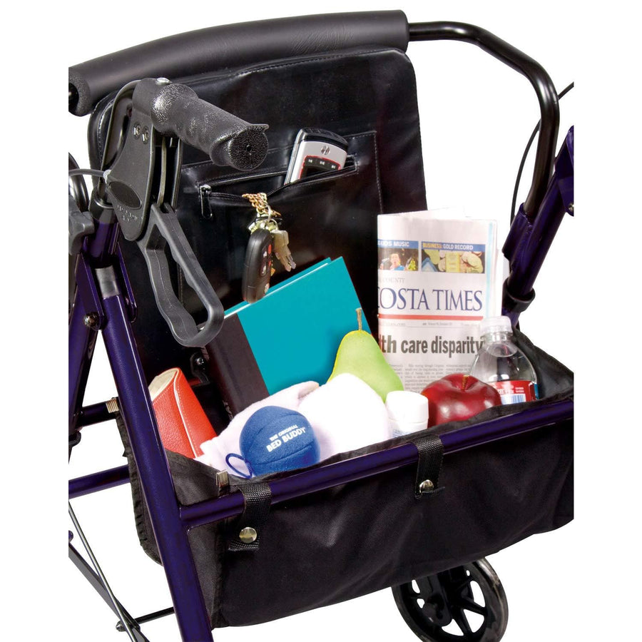 Carex Steel Rollator Rolling Walker with Seat and Back Support
