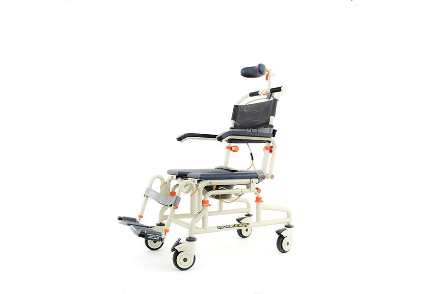 ShowerBuddy Roll-in Shower Chair with Tilt and Removable Commode System