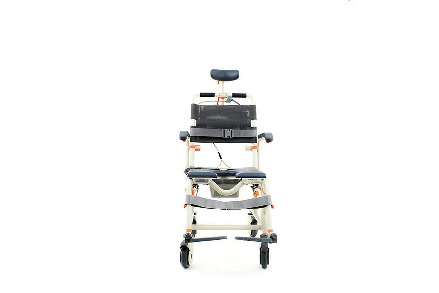 ShowerBuddy Roll-in Shower Chair with Tilt and Removable Commode System