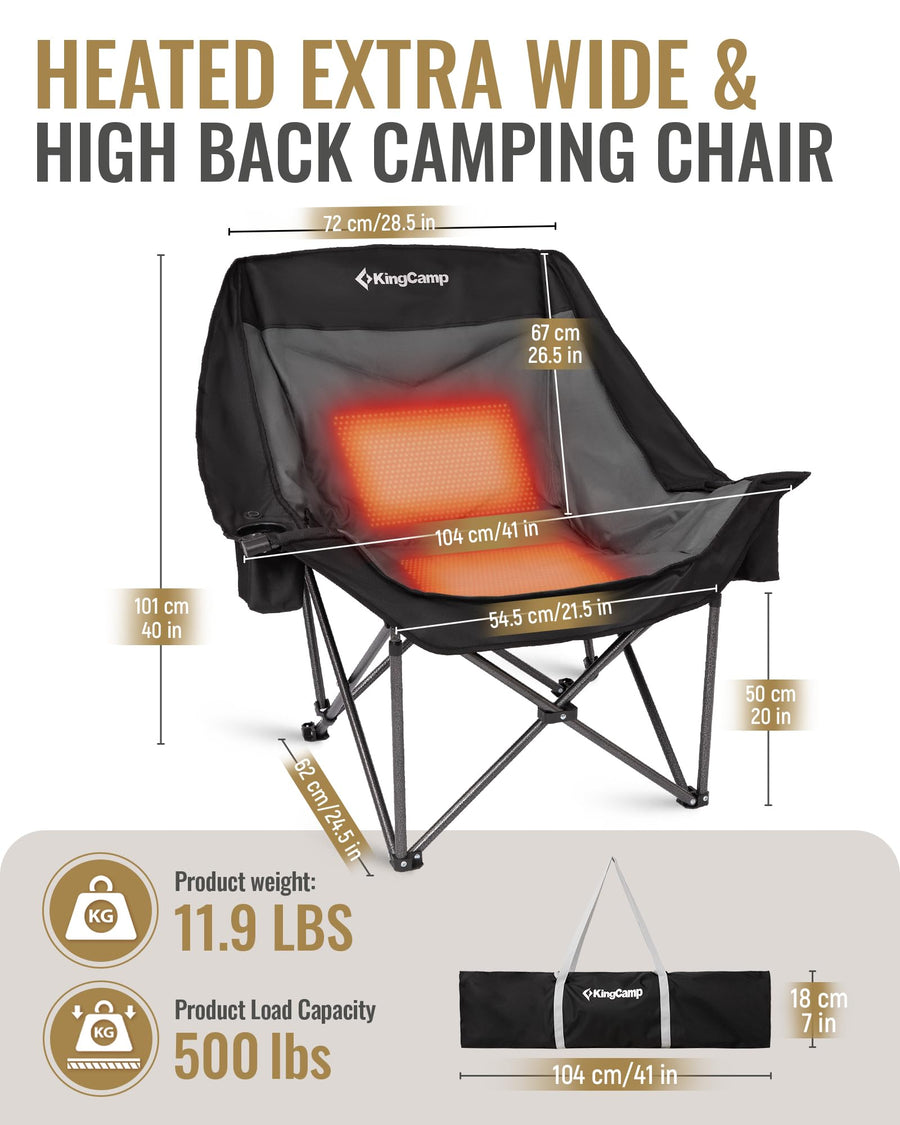 KingCamp CANNA C10 PLUS Heated Padded Camping Chair