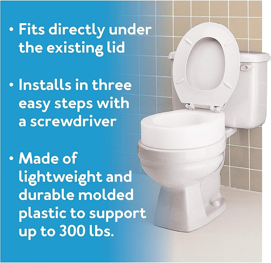 Carex Toilet Seat Elevator - For Standard Sized Seats