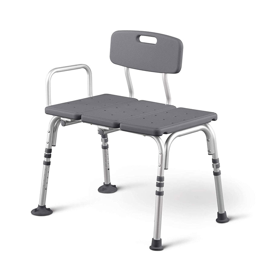 Medline Knockdown Transfer Bath Bench with Back and Microban Antimicrobial Protection