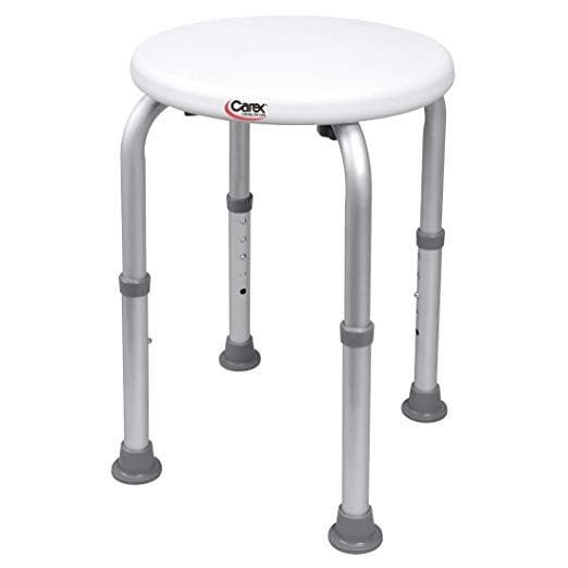 Carex Compact Shower Stool - Adjustable Height Bath Stool and Shower Seat