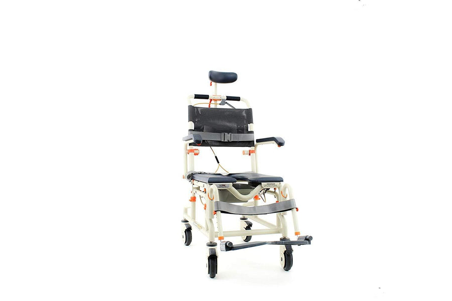 ShowerBuddy Roll-in Shower Chair with Tilt and Removable Commode System