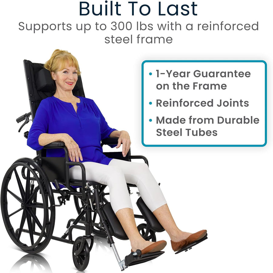 Reclining Wheelchair with Headrest