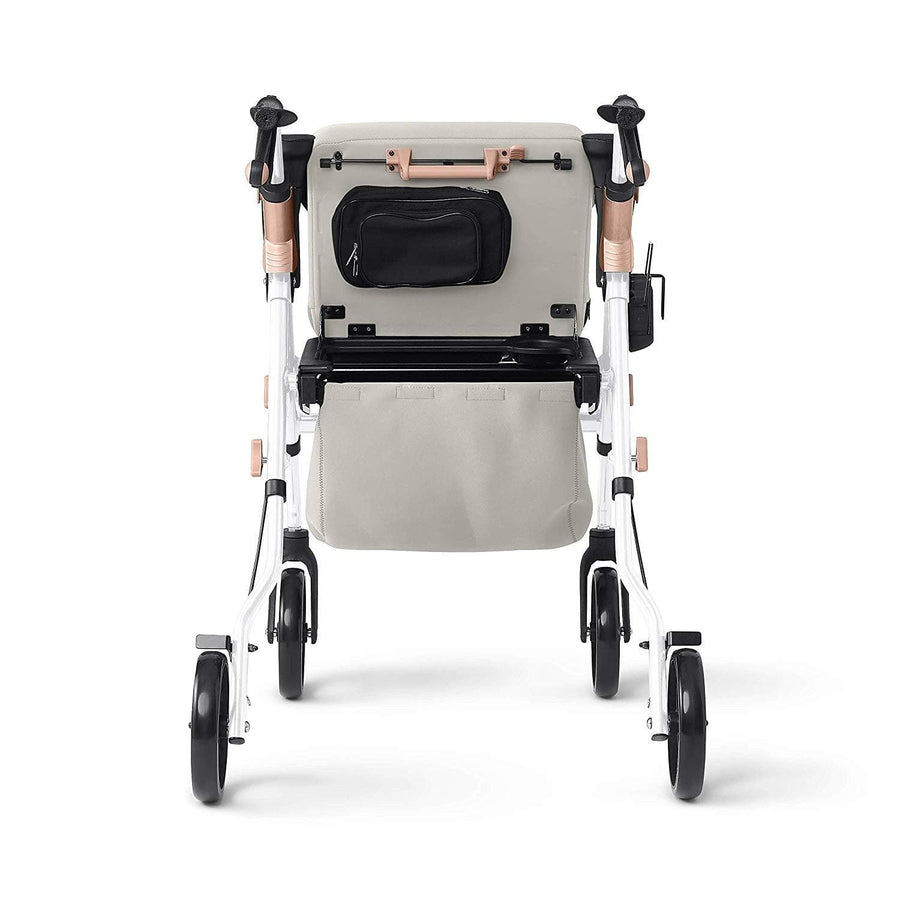 Medline Premium Empower Rollator Walker with Microban Antimicrobial Protection, Seat, Comfort Handles and Thick Backrest