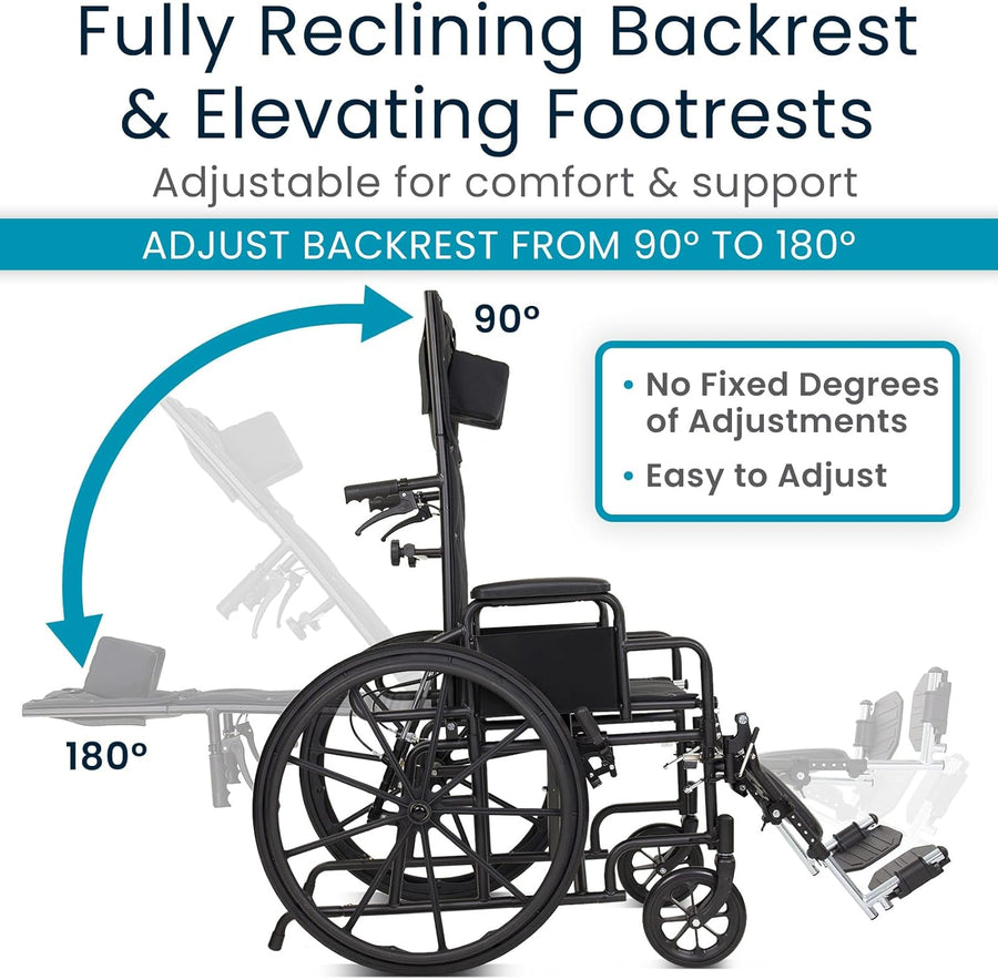 Reclining Wheelchair with Headrest