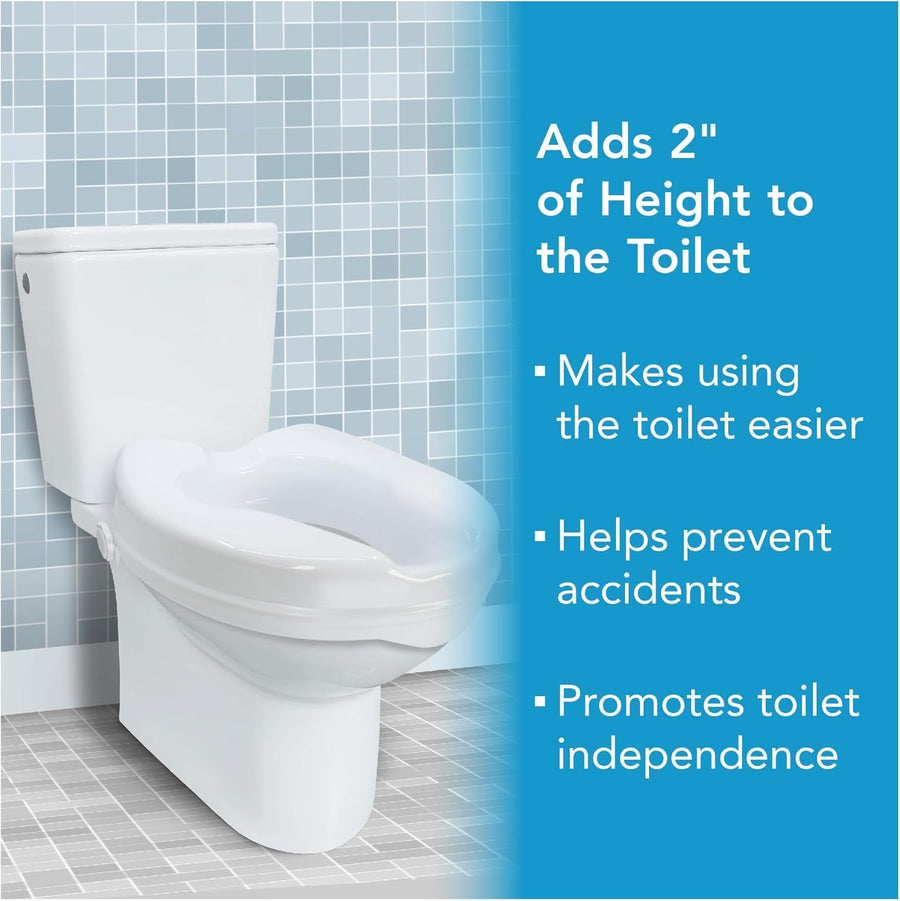 Carex Safe-Lock 2-inch Raised Toilet Seat