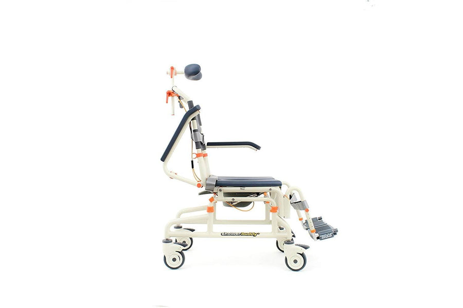 ShowerBuddy Roll-in Shower Chair with Tilt and Removable Commode System