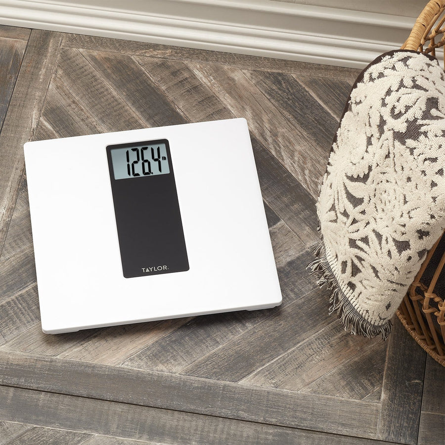 Digital Plastic Glass Body Scale, White/Black
