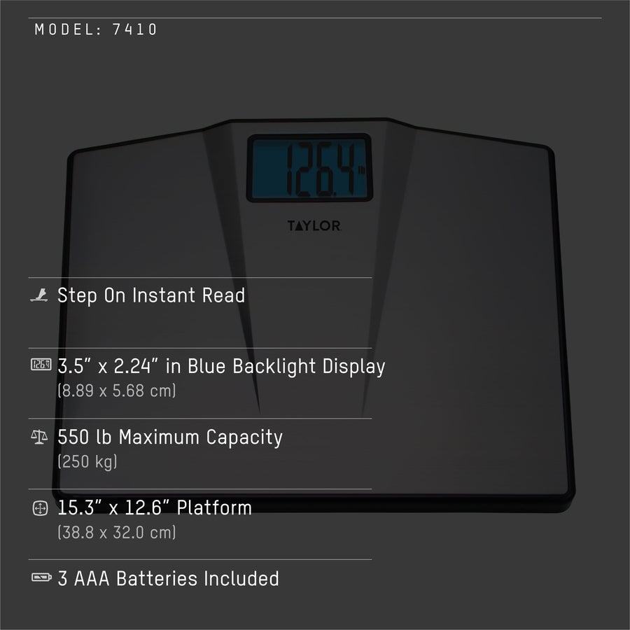 High Capacity Digital Bathroom Scale with Backlit Display