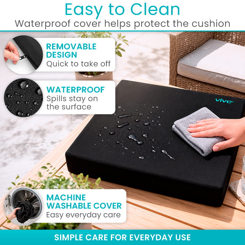 Wheelchair Gel Seat Cushion - Back Support Comfort and Pain Relief