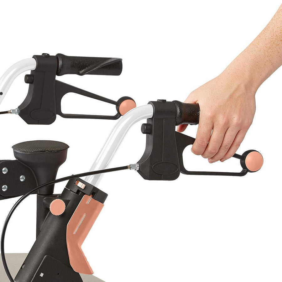 Medline Premium Empower Rollator Walker with Microban Antimicrobial Protection, Seat, Comfort Handles and Thick Backrest