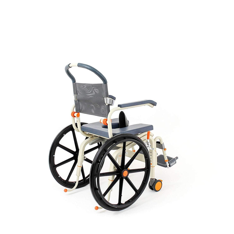 ShowerBuddy Self-Propelled Roll-In Buddy Solo Shower Chair with Commode Opening