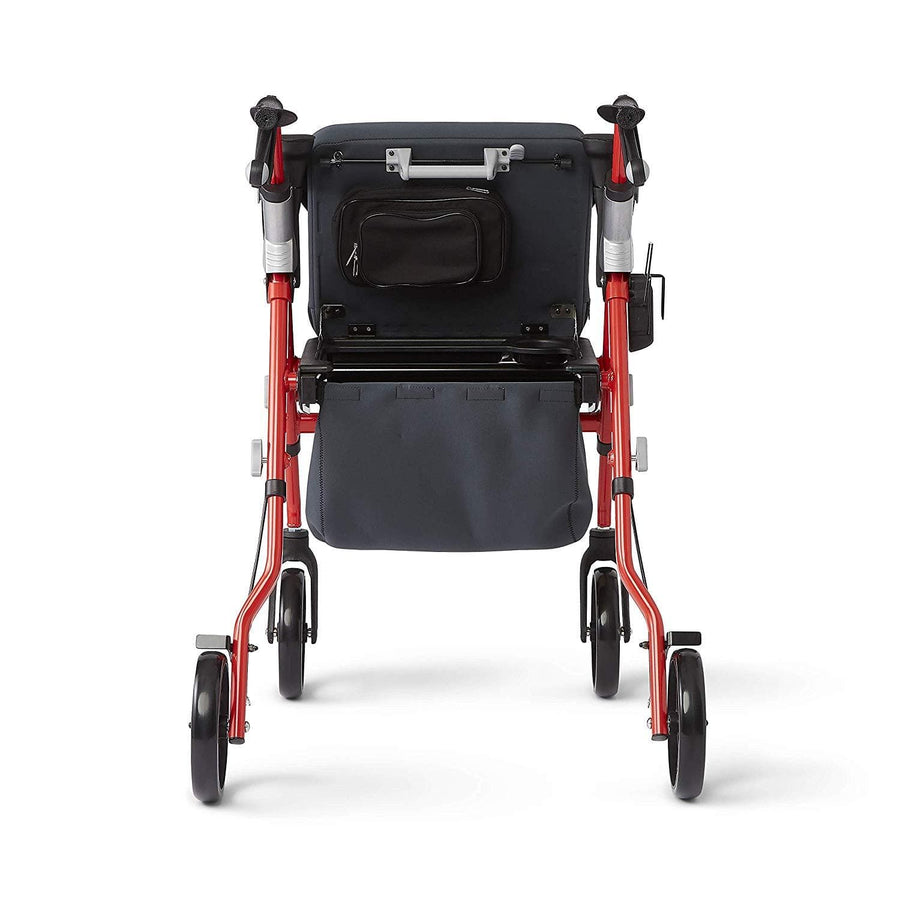 Medline Premium Empower Rollator Walker with Microban Antimicrobial Protection, Seat, Comfort Handles and Thick Backrest