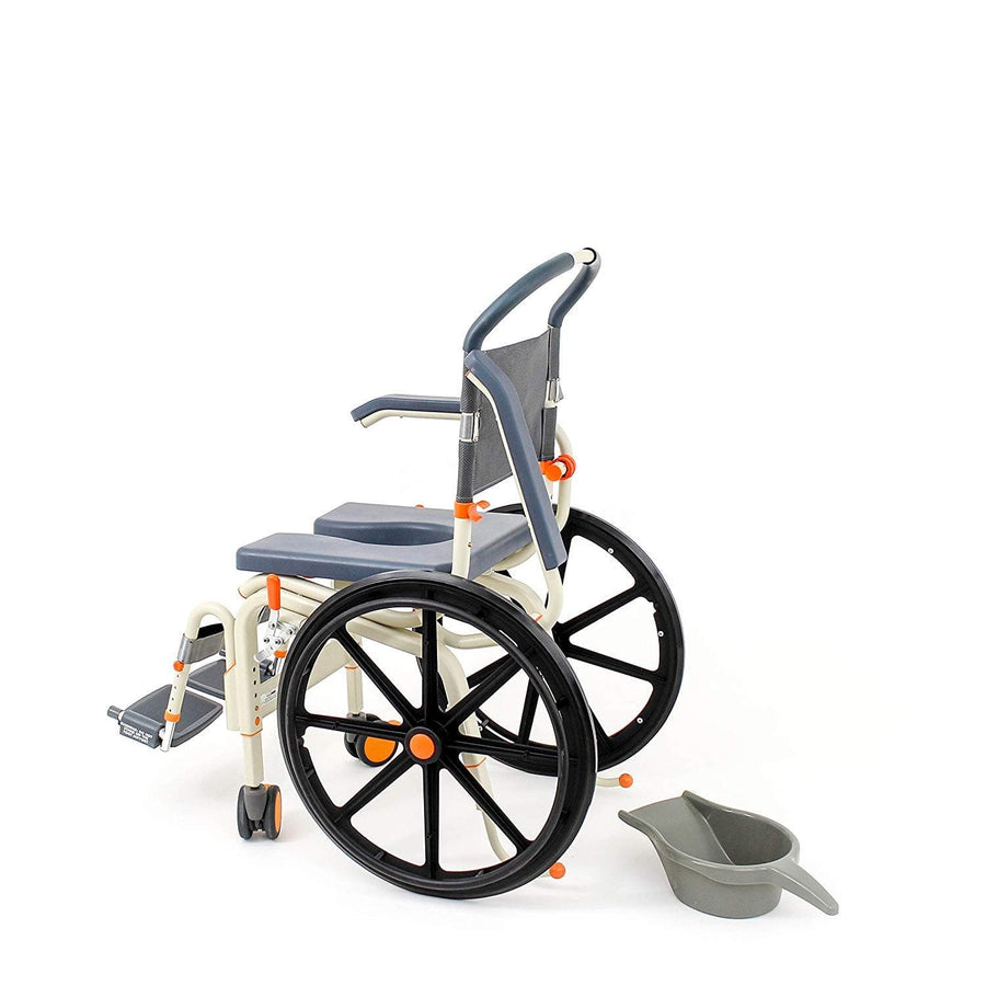 ShowerBuddy Self-Propelled Roll-In Buddy Solo Shower Chair with Commode Opening