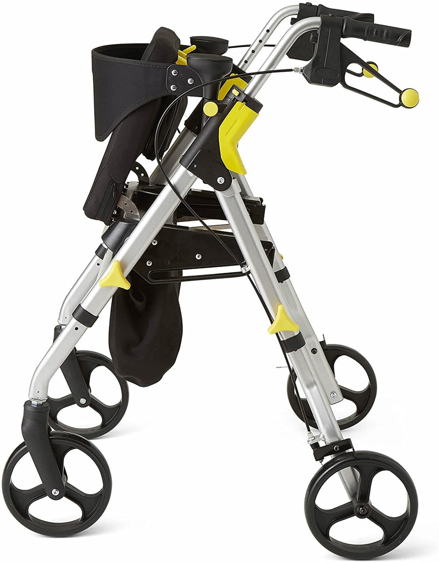 Medline Premium Empower Folding Mobility Rollator Walker with 8" Wheels