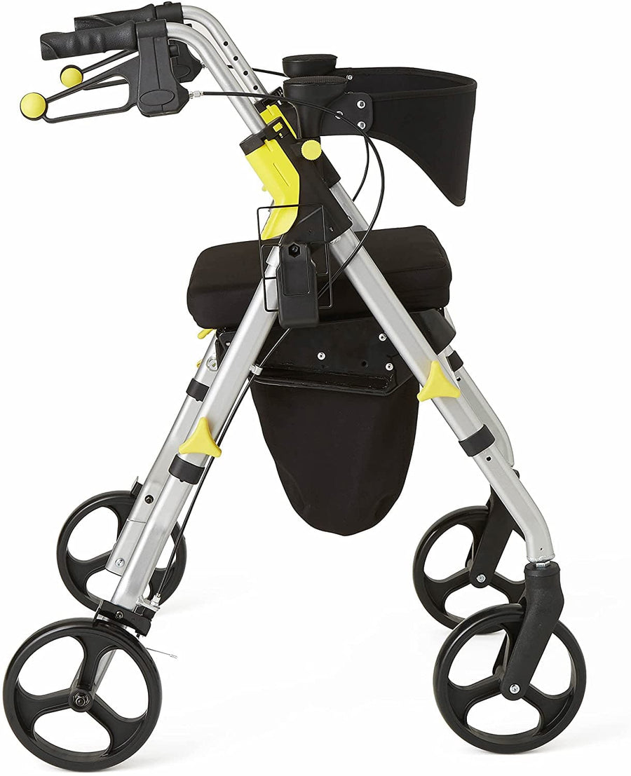 Medline Premium Empower Folding Mobility Rollator Walker with 8" Wheels