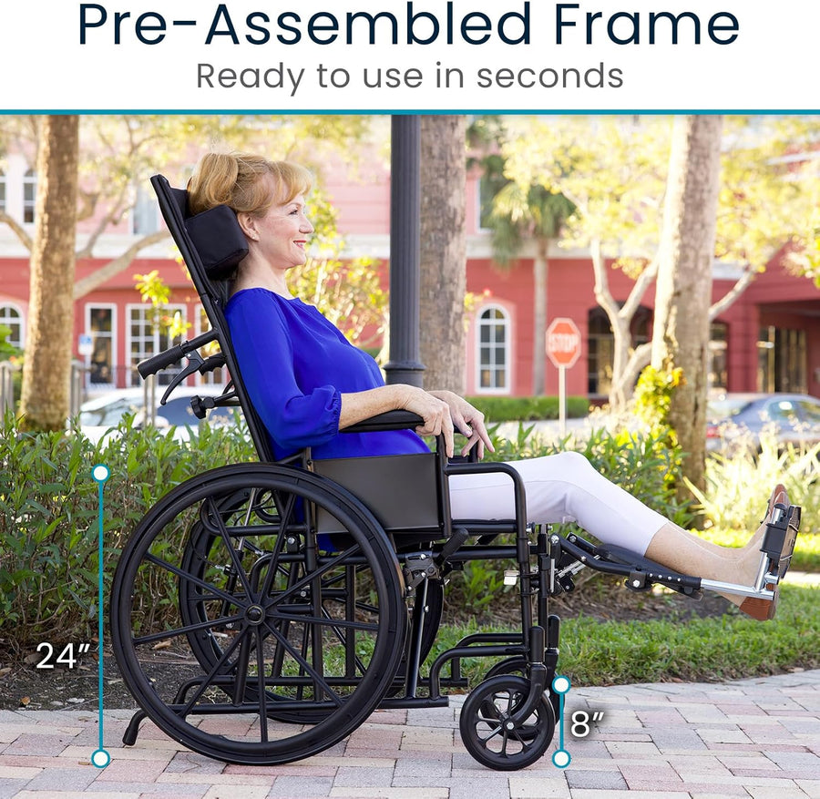 Reclining Wheelchair with Headrest