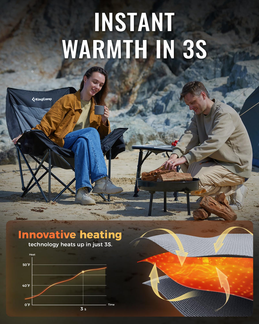 KingCamp CANNA C10 PLUS Heated Padded Camping Chair